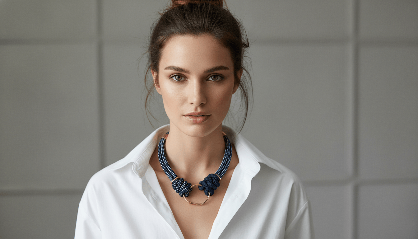 Sheila Dual Necklace (Navy/White Navy)